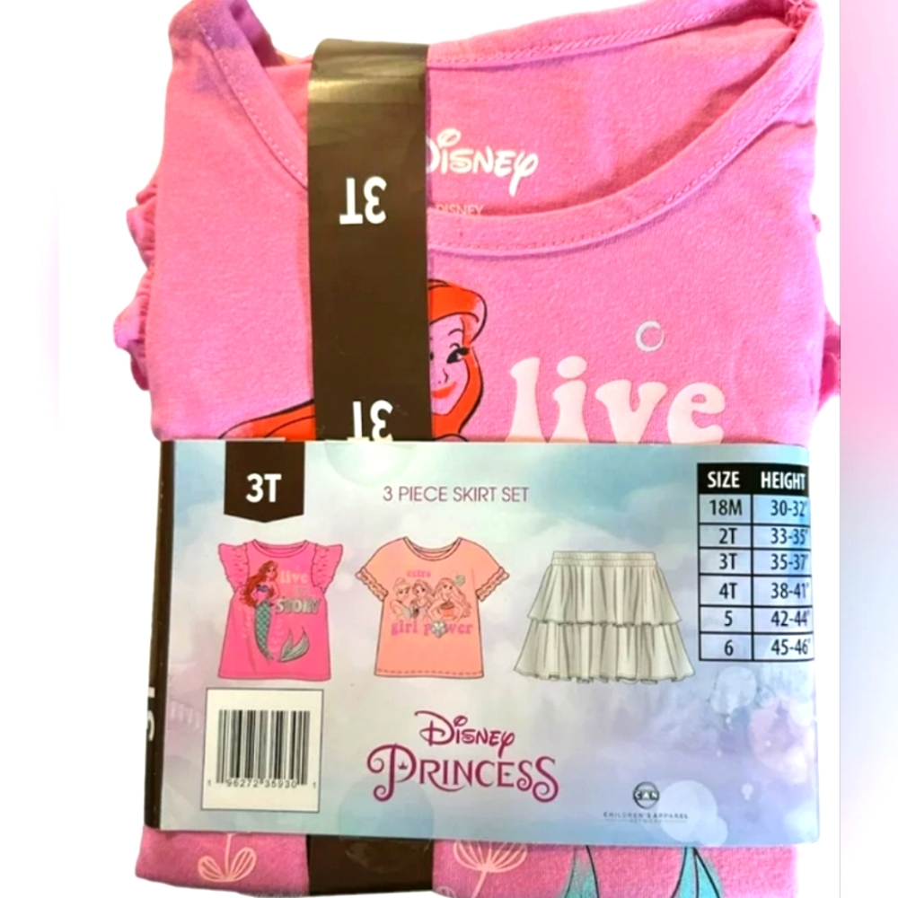 Disney Princesses, Girl's 3 Piece Outfit Set